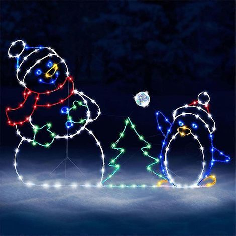 Guirlande lumineuse animée en forme de boule de neige, motif mignon et durable, réutilisable, pour la décoration intérieure et extérieure. (1/5)