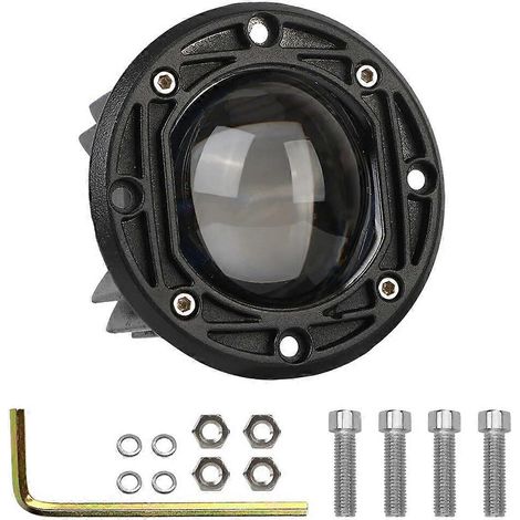 Projecteur de travail LED encastré pour Jeep, voiture, camion, tout-terrain 4x4, 12 V/24 V, lentille 8D, blanc 6000 K/jaune 3500 K, antibrouillard, rond (1/5)