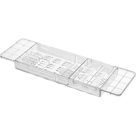 Tablette De Bain pour La, Rangement Spacieuse Étagère Accessoire Bain, Plateau Plateau Bain Multifonction Pour Boissons Bougies Détente Spa Trempage Lecture Sur Tablet (1/5)