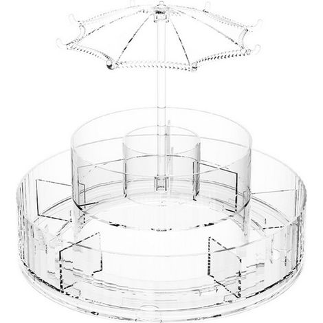 Organisateur Cosmétique - Tourne Disque Transparent - Rangement Pour Pinceaux Maquillage Et Produits - Bureau Coiffeuse - Capacité Élevée - 1 Pièce (1/5)