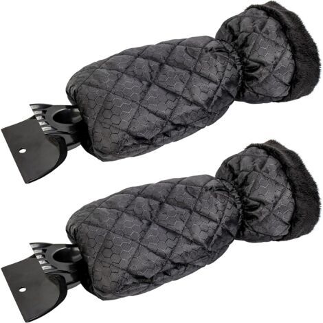 Lot de 2 Grattoirs à Glace pour Voiture - Grattoir Pare Brise Voiture Gant pour Vitres, Grattoirs à Neige avec Doublure Imperméable, Enlève la Glace et Garde Les Mains au Chaud - 2 PCS