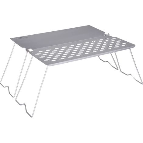 Grille de barbecue à charbon de bois Boundless Voyage en titane avec poignée pliable, mini table de camping avec pieds, idéale pour 1 personne, réchaud de cuisine portable. (1/5)