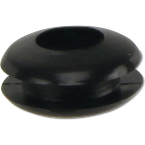 Passe-câble KSS en PVC, noir, épaisseur de plaque 1,7, trou-Ø 5, ouvert, 1 pièce (1/2)
