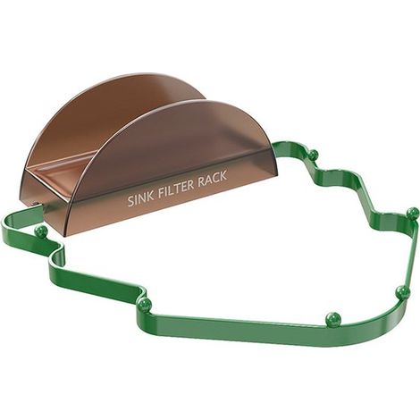 Cesta de filtro plegable para fregadero, soporte de esquina con forma de árbol de Navidad con 50 bolsas de filtro, rejilla para esponja de grifo (1/2)