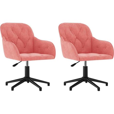 Maison Exclusive - Esszimmerstühle 2 Stk. Drehbar Rosa Samt (1/5)