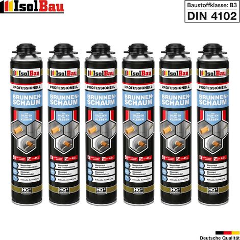 Brunnenschaum 6 x 750ml Bauschaum Pistolenschaum Montageschaum IsolBau (1/5)