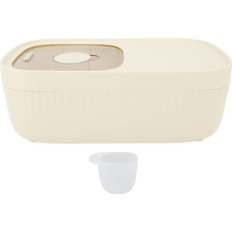Contenitori per riso con misurino, contenitore in plastica sigillato con scala trasparente per grani di farina, bianco S 5kg 13cm. (1/5)