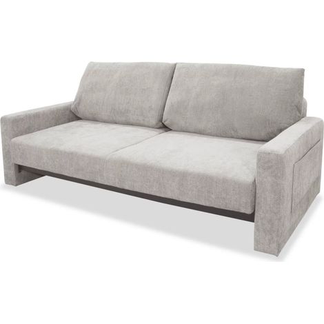 Sofá cama modelo Wakale tapizado textil beige, 230cm(ancho) 95cm(altura) 112cm(fondo).