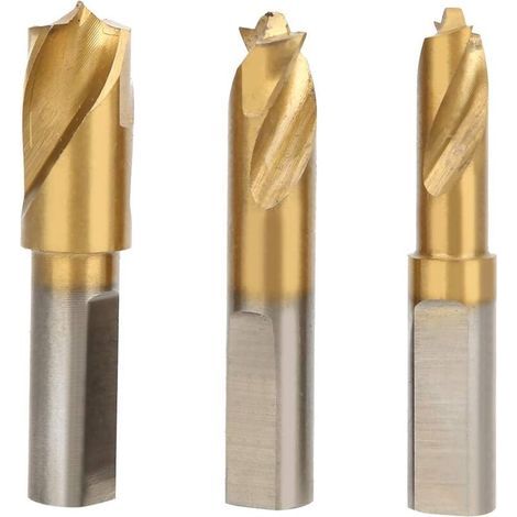 Foret à dépointer HSS CO 6.5mm/8mm/10mm Lot de 3 fraises pour enlever joints de soudure Finition soignée sans bavures (1/5)