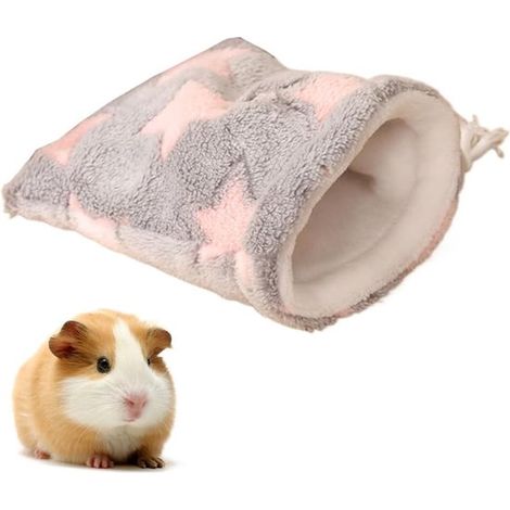 Sacco a pelo per criceti, sacco a pelo con coulisse per piccoli animali domestici, rifugio per piccoli animali con fori di ventilazione laterali per piccoli animali da compagnia (1/5)