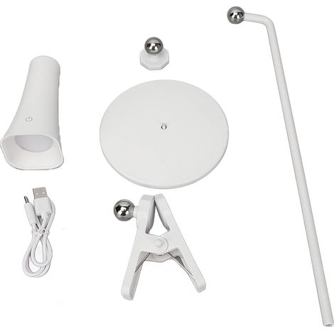Lampe de bureau LED 4-en-1, 3 niveaux d'intensité, 14 puces lumineuses, pince table et murale, fixation magnétique (1/5)