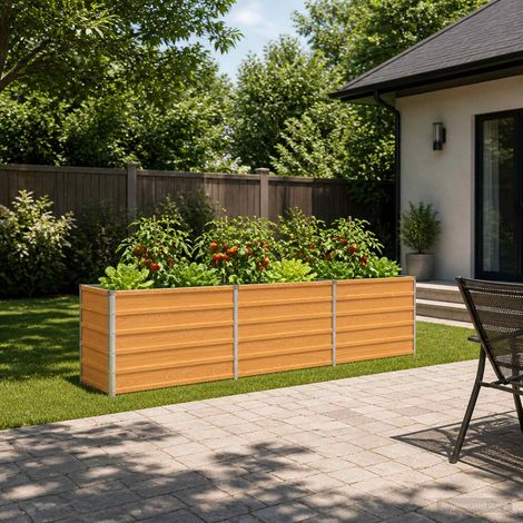 vidaXL Cama de Jardín Elevada Natural 240 x 40 x 55 cm (1/5)
