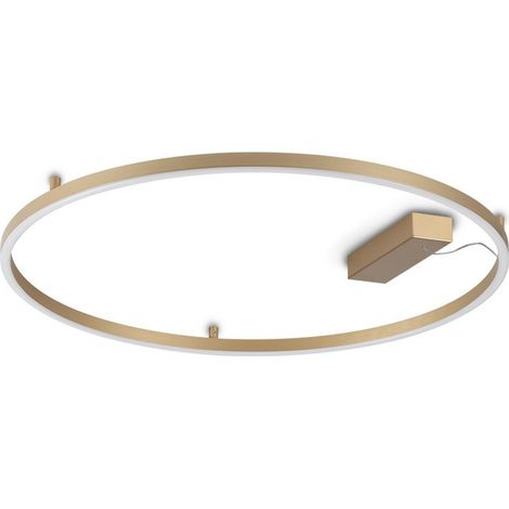 Ideal Lux ORACLE SLIM Plafonnier semi-encastré rond à LED intégrée, 70 cm, non dimmable, 3000 K, laiton, 4350 lm (1/2)