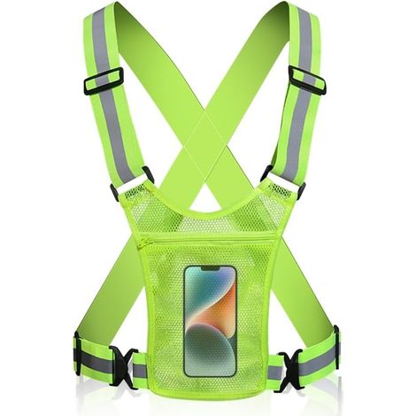 Gilet Réfléchissant Gilet de sécurité Forte Visibilité Gilet Fluorescent de Sécurité pour Femme et Homme Gilet de Sport Haute visibilité pour Jogging Randonnée