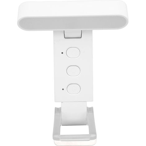Lampe de lecture LED pliable, rechargeable par USB, 6 niveaux de luminosité, 5 couleurs, minuterie, design élégant à pince, idéale pour lire au lit (blanche). (1/5)
