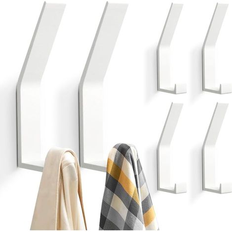 (Blanc)6 PCs Patères,Crochet Porte Manteau Moderne pour Vestes, Manteaux, Vêtements, écharpes, Sacs à Main et Plus