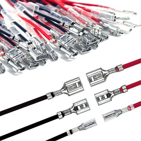 30 connecteurs femelles pour câbles de haut-parleurs 2,8 mm / 4,8 mm / 6,3 mm (voir illustration)