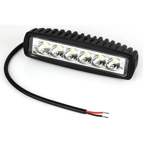 Barra LED 18W 6 LED Faro Supplementare Moto Fuoristrada Quad 12V Luci Lavoro (1/2)