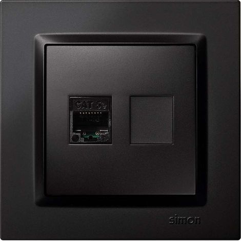 Toma rj45 simon s10 categoria 5e negro (1/3)