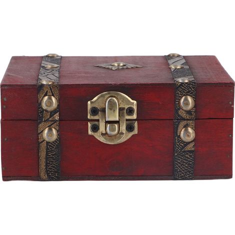 Coffret de rangement en cèdre vintage, style rétro chinois, pour bijoux et documents précieux (1/5)