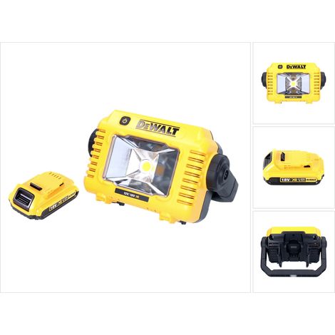 DeWalt DCL 077 Akku LED Arbeitsstrahler 12 V 18 V 2000 lm IP54 + 1x Akku 2,0 Ah - ohne Ladegerät