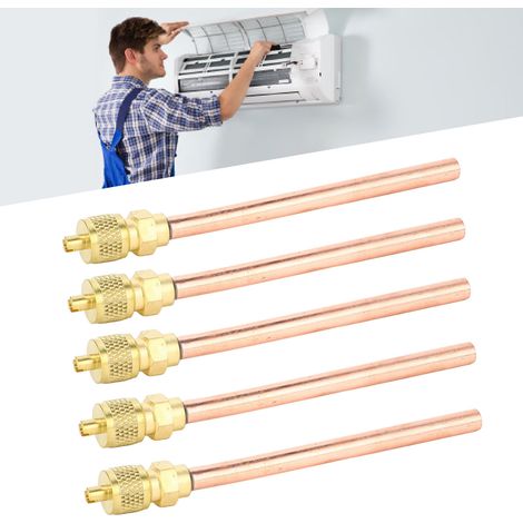 Valve de contrôle pour climatisation Accès de service HVAC 7/16 20 UNF Cuivre Brass pour R22 R12 Réparation frigorifique domestique 5PCS (1/5)