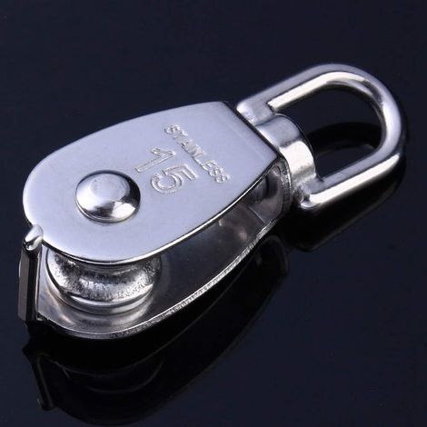 304 Stainless Steel Hook Pulley Block, Single Wheel (1/5)