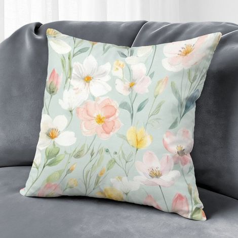 Housse de coussin feuilles printemps été, décoration canapé intérieur,50×50cm (1/5)