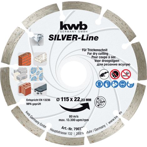 Allgemeine Arbeit Diamantklinge Ø115 x 22,23 mm KWB (1/3)