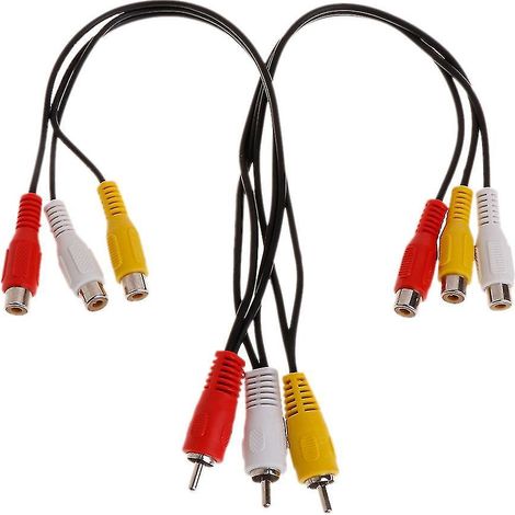 Adaptateur de câble d'ordinateur : 3 prises RCA mâles vers 6 prises RCA femelles