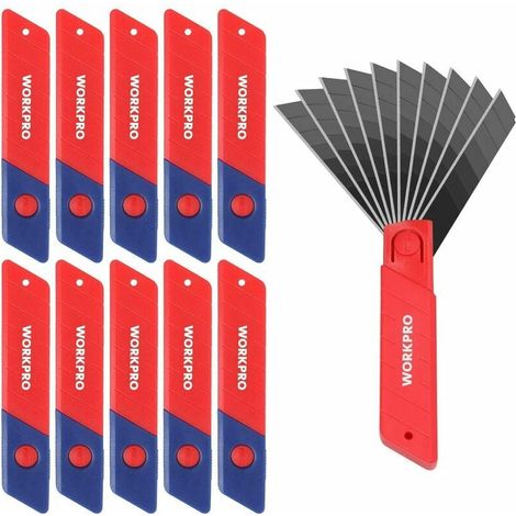 Paquete de 100 cuchillas de corte de 18 mm, cuchillas desprendibles SK5 con dispensador, grosor: 0,5 mm, longitud: 100 mm (1/5)