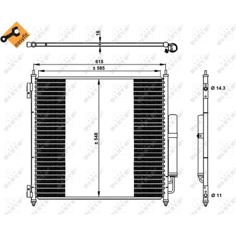 Condenseur, climatisation NRF 350336 LAND ROVER CPLA19C600AD LR034503 LR035791