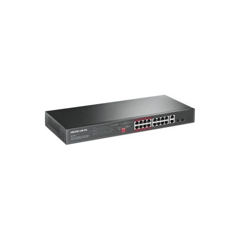 SWITCH NO GESTIONABLE MERCUSYS MS118CP 18P 16xRJ45 100Mbps PoE+ 2x1Gbps 2xSFP 1Gbps ENRACKABLE