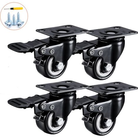 Green Mobility-4 Roulettes Pivotantes 50mm 200KG Roulettes Pivotantes Avec Frein Roulettes pour Meubles Charge Lourde pour Transport Chariot Table Basse Etabli (1/5)