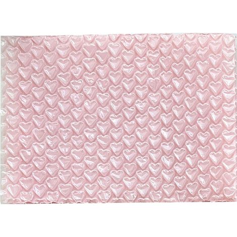 Enveloppes bulles petites en PE rose motif coeur anti-choc étanche pour emballage expédition colis (1/5)