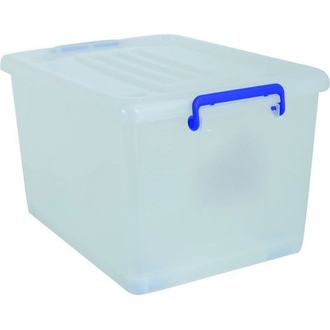 Boite de rangement avec roulettes Blanc Transparent 37L MSV
