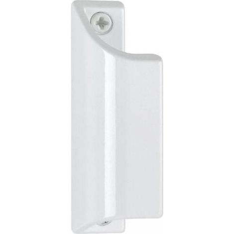White aluminum door handle, 90 mm – Rustproof – For French doors – 76 mm center distance – Screws included (1/4)