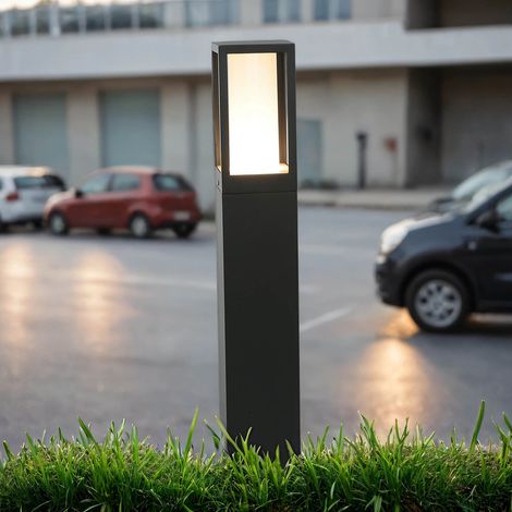 Pollerleuchte Aluminium GU10 IP44 45 cm Schwarz Weiß eckig Modern Stehleuchte außen
