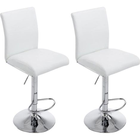 Set di 2 sgabelli da bar con poggiapiedi dal design moderno sintetico bianco 100000267