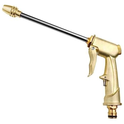Pistolet d'arrosage Métal, Arrosoir Métal Haute Pression, Pistolets à Eau de Jardin Robuste avec Buse en Laiton Lavage Voiture, Nettoyage, Irrigation et Pelouse- Long - (1/5)