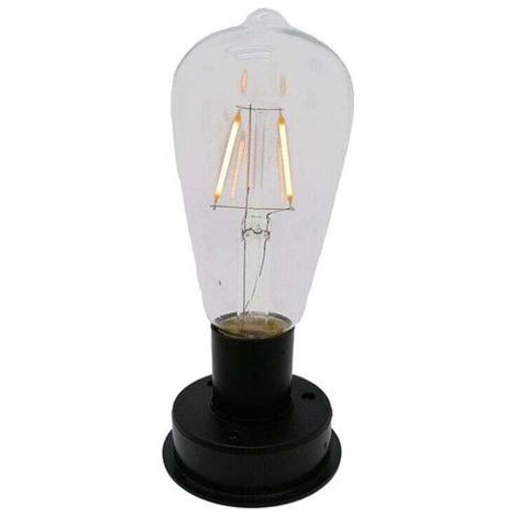1 bombilla LED solar de filamento de tungsteno de 2800 K con sensor, luz automática para valla o jardín (8,5 cm) (1/4)