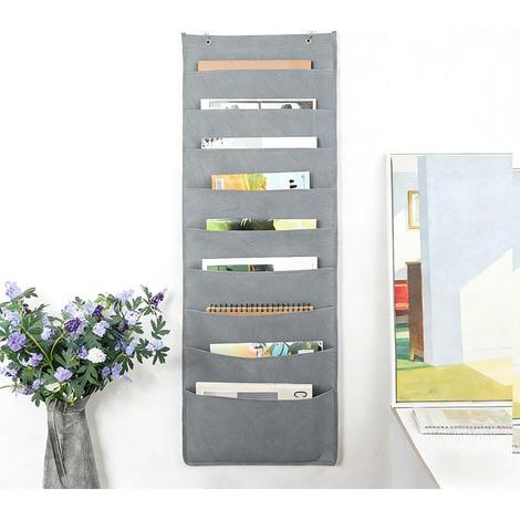 Organiseur de dossiers mural multipoches - en tissu non tissé, convient aux bureaux et aux maisons - gain de place et facile d'accès. (1/5)
