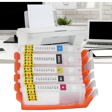 Cartouches d'encre de remplacement pour Canon 270-271 (cartouches de recharge 5 couleurs) (1/5)