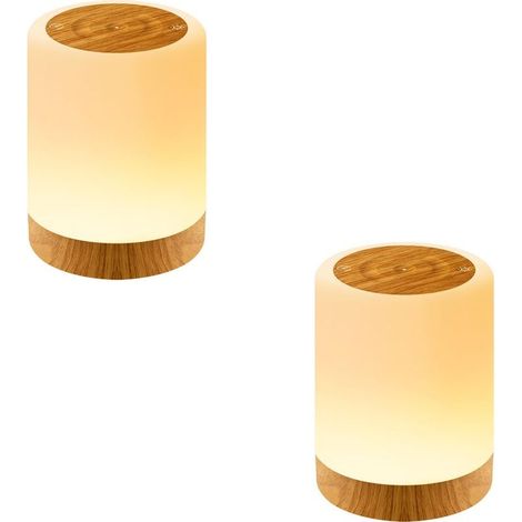 Lamp of Bedside Tactile Set of 2, Lamp of Table Night to Intensity Variable, 256 colors RVB and 3 Modes, Lamp of Table Rechargeable USB with Function Timer, Lamp Bedside cordless (1/5)