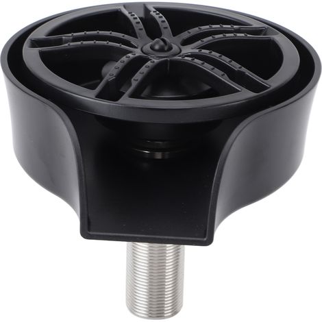 Lave-tasse rotatif automatique filetage mâle G1/2 avec tuyau EU 3/8 et té rince-verre extractible pour salon de thé karaoké évier cuisine bac ABS noir (1/5)