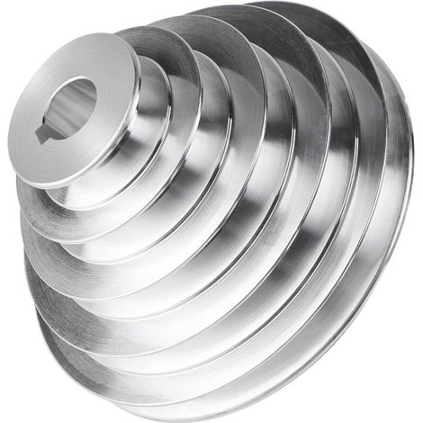 Puleggia a pagoda a 5 livelli, foro da 20 mm, diametro esterno da 54 a 150 mm, puleggia in alluminio per cinghie trapezoidali di tipo A, per motori e nastri trasportatori, larghezza cinghia 12,7 mm (1/4)
