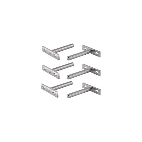 Wandregalhalterung aus Metall, 7,6 cm (3 Zoll) verdeckte Halterung, verdeckte Regalhalterung, 6er-Set Wandhalterungen (F – vernickelt (7,6 cm)) – Crezuo