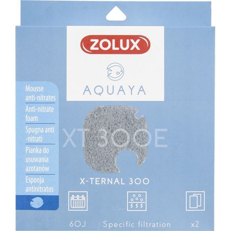 Filtre pour pompe x-ternal 300, filtre XT 300 E mousse anti nitrates x 2 pour aquarium. - zolux