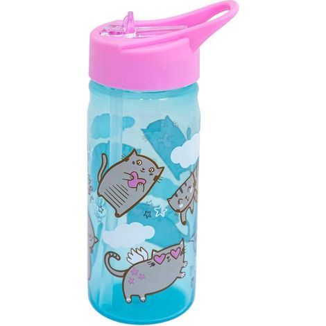 Bouteille Aqua Pure Meow 450 ml avec paille