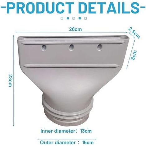 Adaptateur tuyau climatiseur mobile – Raccord plat pour tuyau d’échappement, compatible climatisation mobile – Installation rapide et solide pour solutions de climatisation et d'échappement (13/15cm)